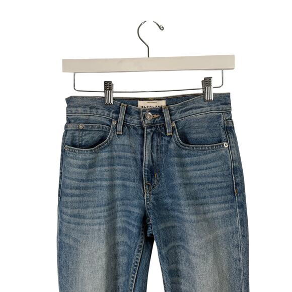 SlvrLake Tyler Distressed Straight Leg Jeans Old Ways Wash Mid Rise Womens 23 - Picture 3 of 11